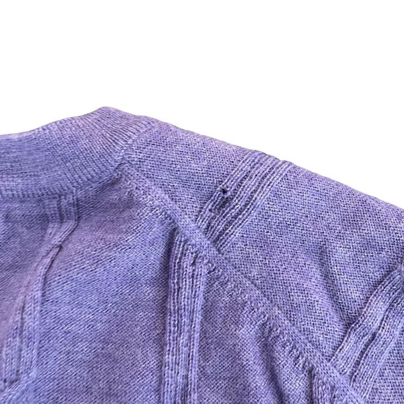 Bugatchi Men's Purple & Maroon V Neck Cable Stitch LS Sweater Lot Of 2, Size L - Picture 5 of 12